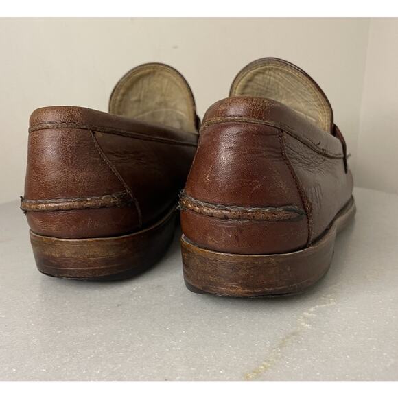 VTG Frye Brown Leather Penny Loafers Dress Shoes Men Sz 8.5 M Preppy Heritage main image 12